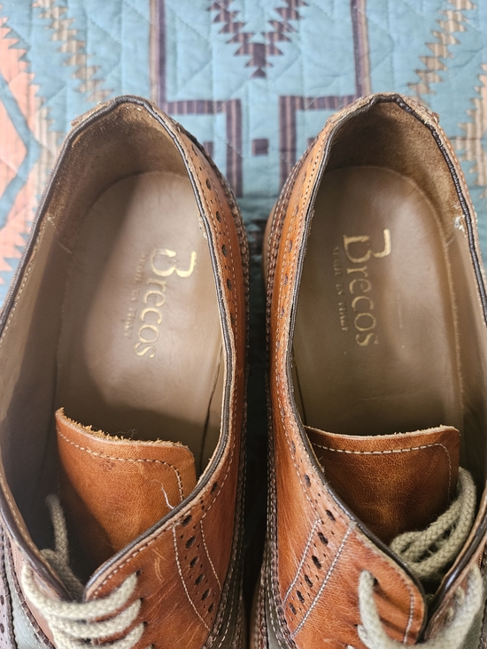 Two-Tone Brown & Olive‎ Leather Wingtip Derbys main image 6